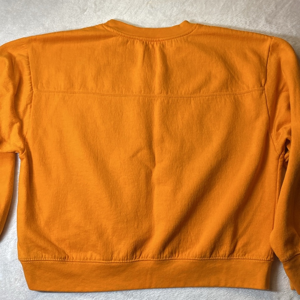 Zara ✨ Orange Cropped Crew Neck Sweatshirt Size Large - Picture 5 of 5